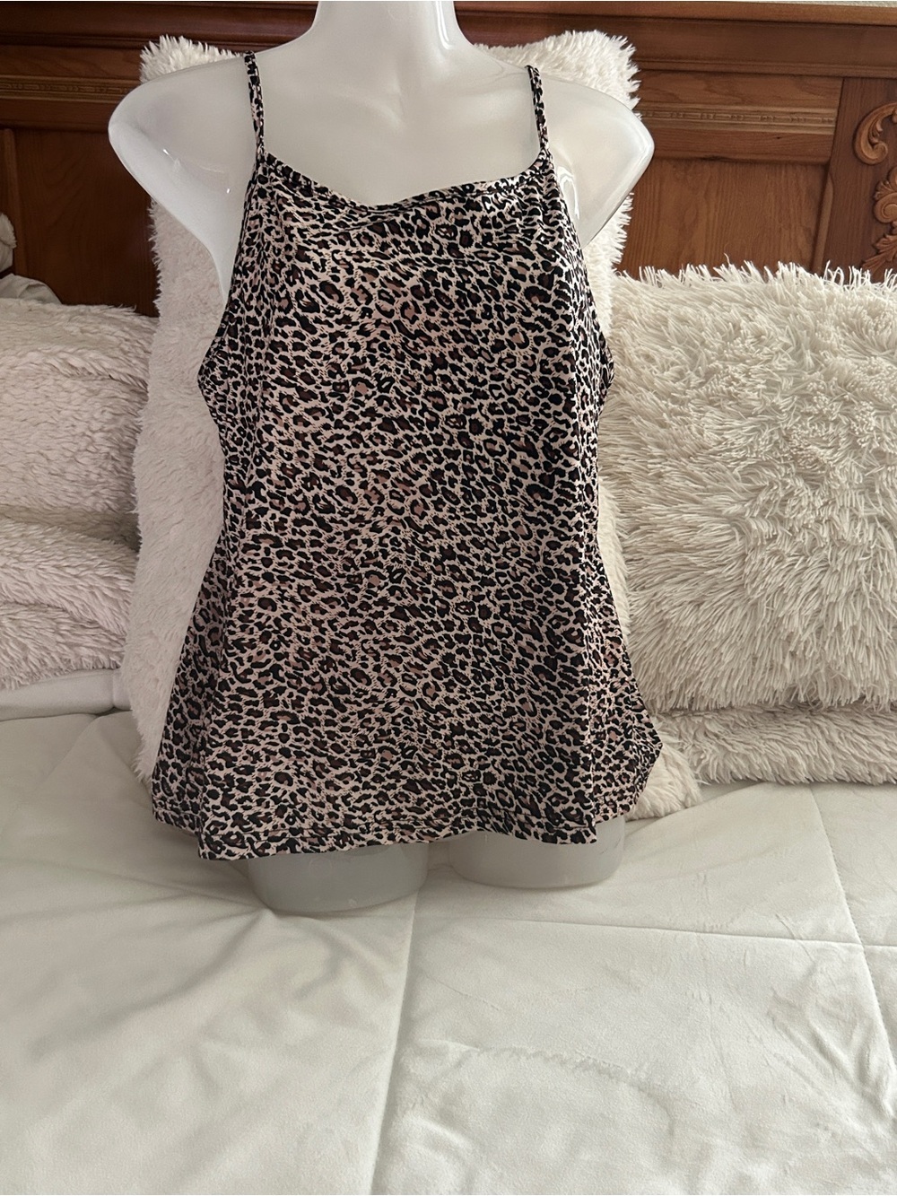 Leopard Print Tank Top in Brown and Black SZ XL​
